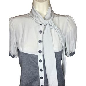 Max Mara Silk & Wool Grey Blouse Size Medium GORGEOUS